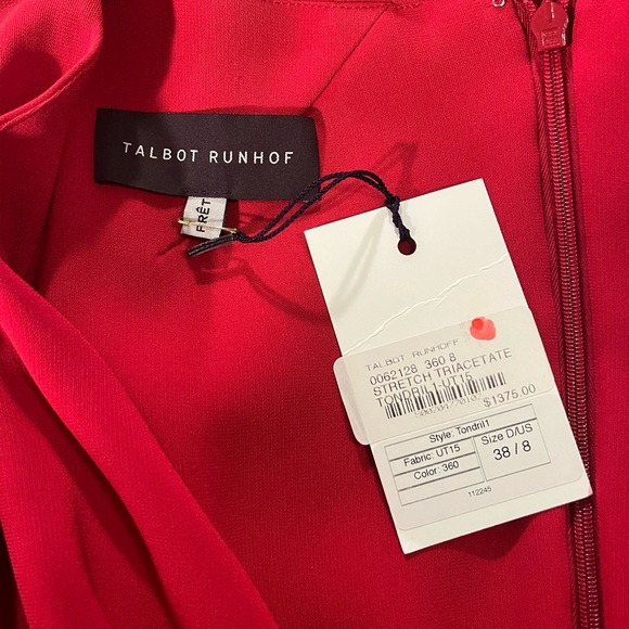 Talbot Runhof red draped dress with ruffle sleeve - Picture 4 of 5